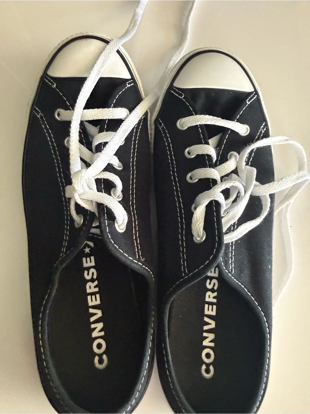 Converse Kids Black Canvas Low-Top Sneakers with White Laces
